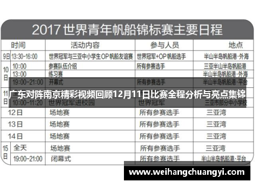 广东对阵南京精彩视频回顾12月11日比赛全程分析与亮点集锦